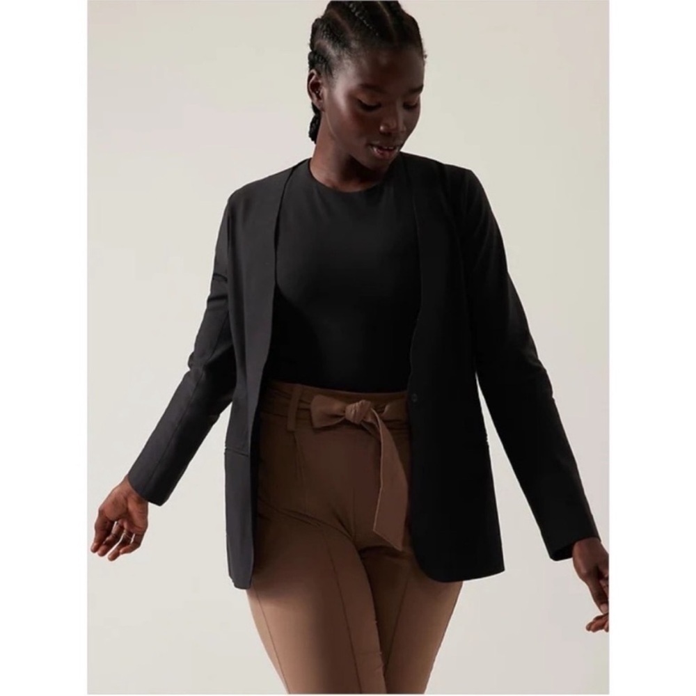 Athleta Avenues Black Blazer with Pocket Detail small size 0 - Picture 3 of 7